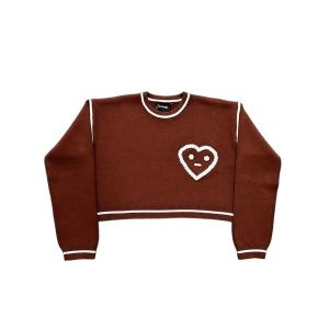 Carsicko Dont Touch Knit Brown Sweater