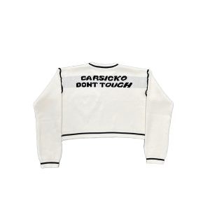 Carsicko Dont Touch Knit White Sweater