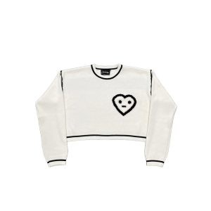 Carsicko Dont Touch Knit White Sweater